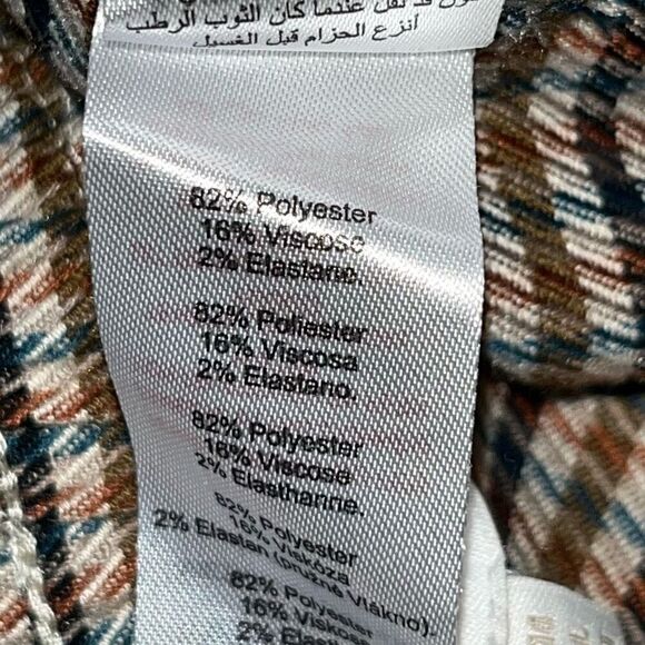 Apricot Clothing Womens 10 Houndstooth Paperbag Pants Brown Tan Tie Waist NWT - Picture 6 of 10